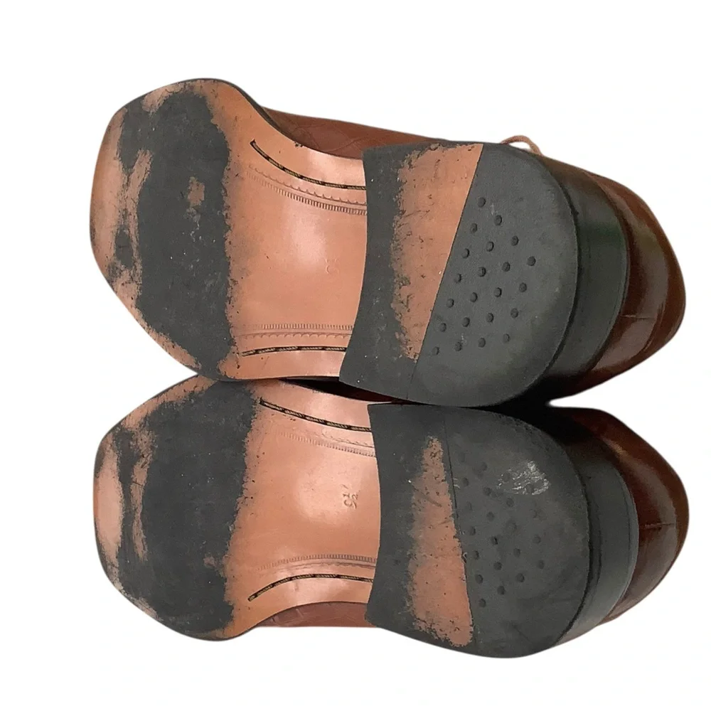 Stacy Adams Elegant Brown Leather Men's‎ Shoes size 9.5